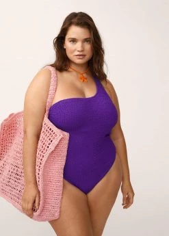 Mango Raffia Shopper Bag Neon Pink