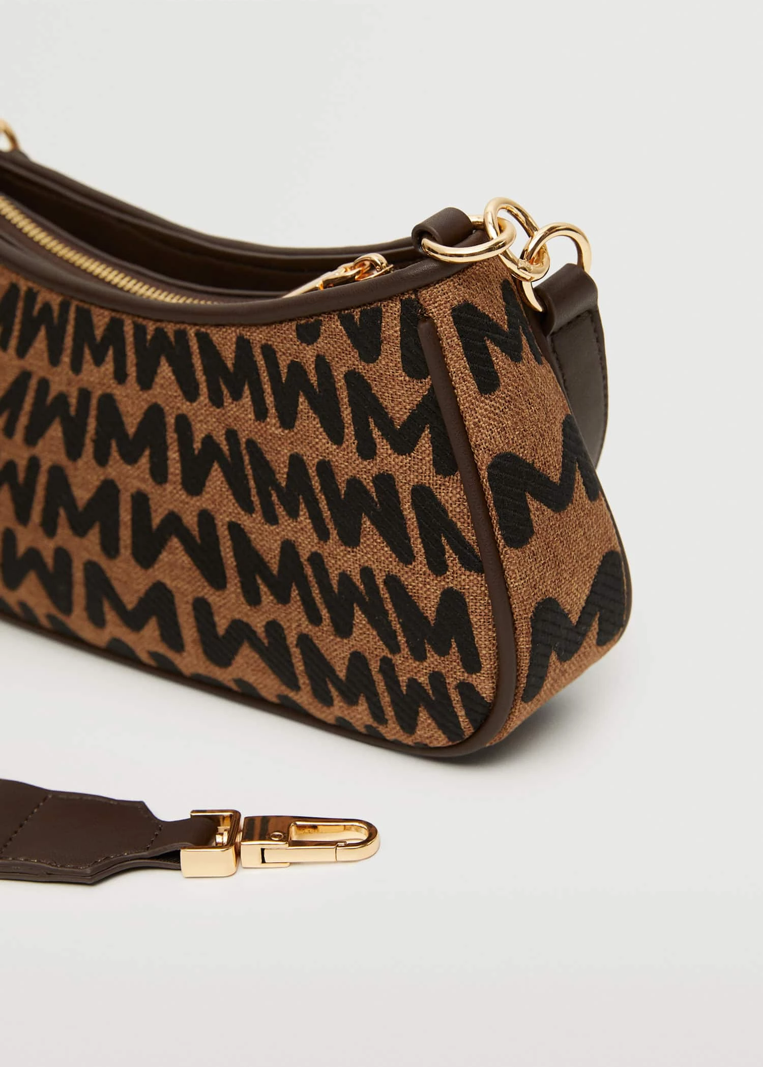 Mango Baguette Bag With Logo Chocolate 6 Mango Baguette Bag With Logo Chocolate - Image 6