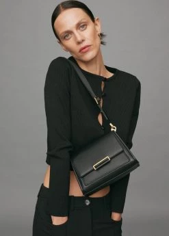Mango Flap Crossbody Bag Black