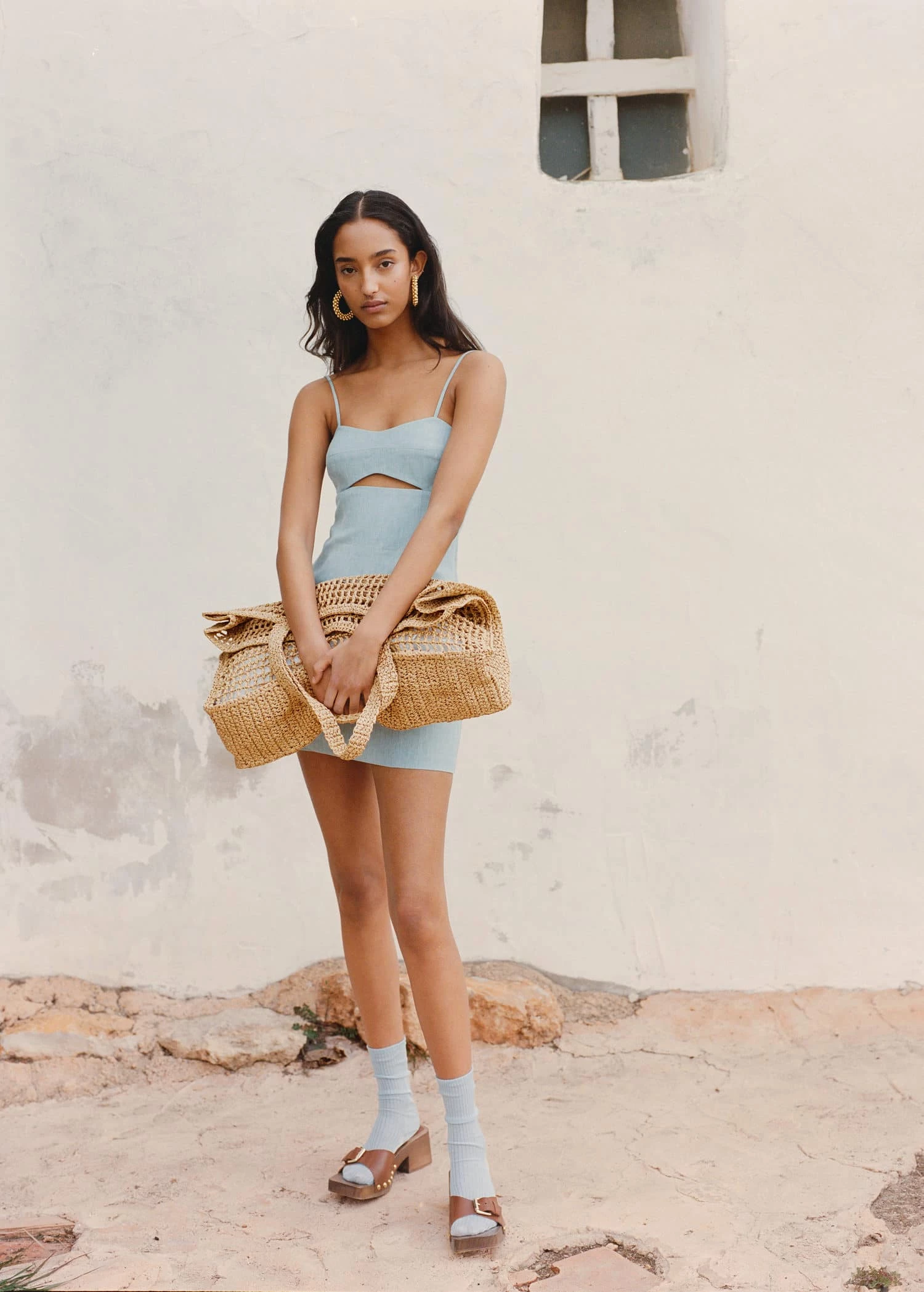 Mango Raffia Shopper Bag Neon Pink 9 Mango Raffia Shopper Bag Neon Pink - Image 9