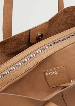 Mango Leather-effect Shopper Bag Medium Brown -Mango Bags Sales Store unnamed file 273