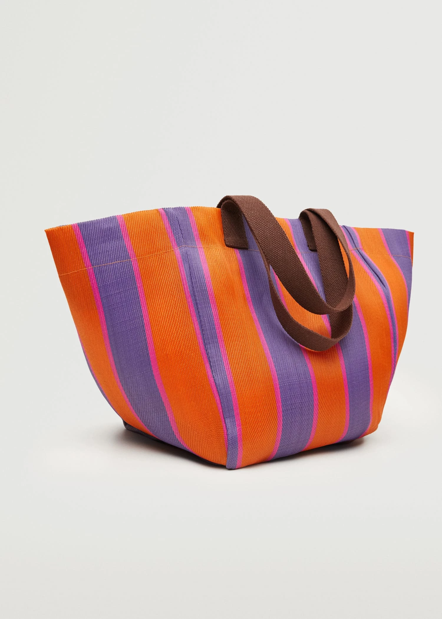 Mango Striped Shopper Bag Green 9 Mango Striped Shopper Bag Green - Image 9