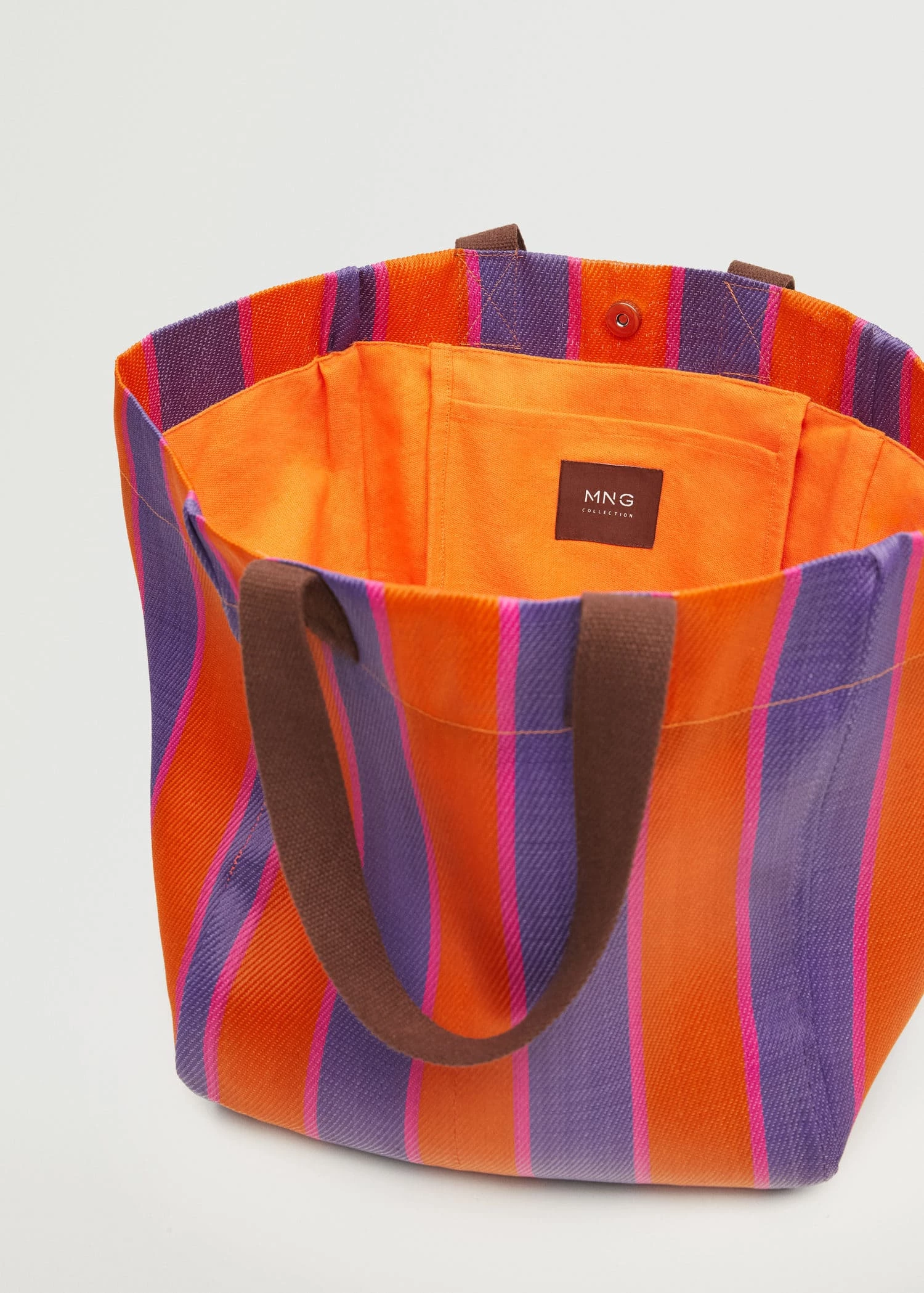 Mango Striped Shopper Bag Green 10 Mango Striped Shopper Bag Green - Image 10