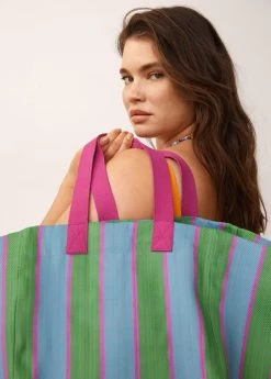 Mango Striped Shopper Bag Green 24 Mango Striped Shopper Bag Green -Mango Bags Sales Store unnamed file 286