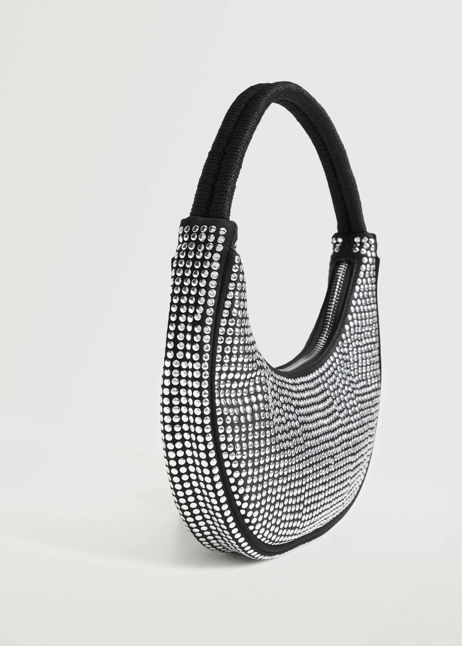 Mango Glossy Baguette Bag Black 3 Mango Glossy Baguette Bag Black - Image 3