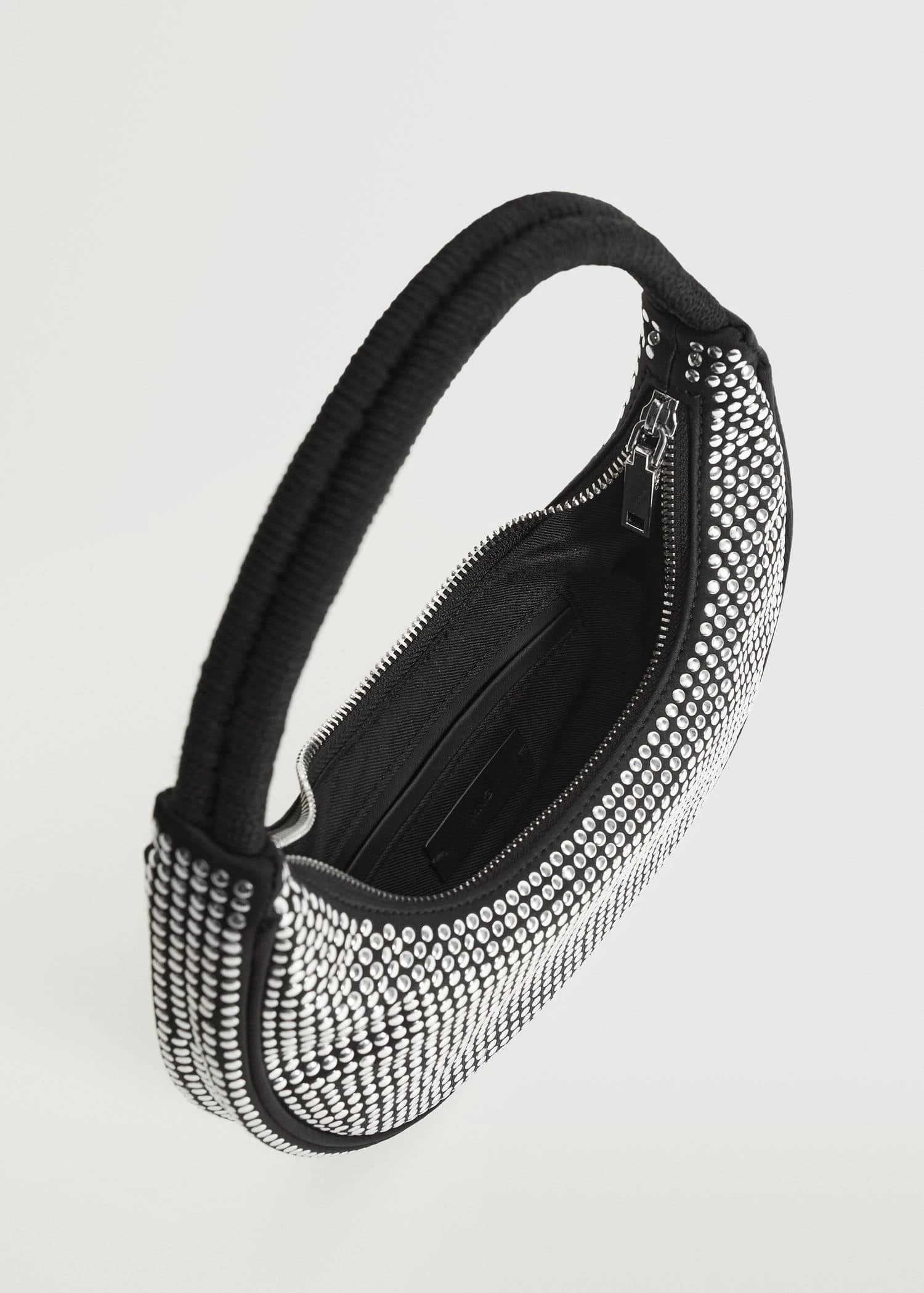 Mango Glossy Baguette Bag Black 4 Mango Glossy Baguette Bag Black - Image 4