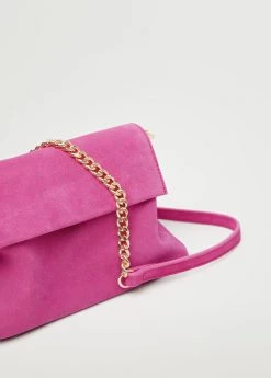 Mango Chain Leather Bag Cherry
