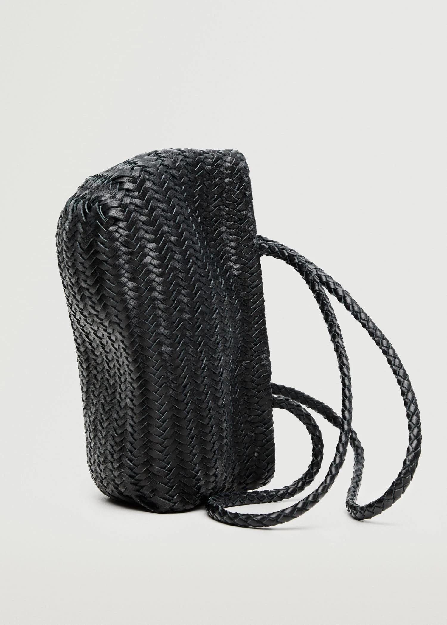 Mango Leather Baguette Bag Black 3 Mango Leather Baguette Bag Black - Image 3