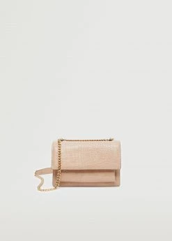 Mango Croco Crossbody Bag Black