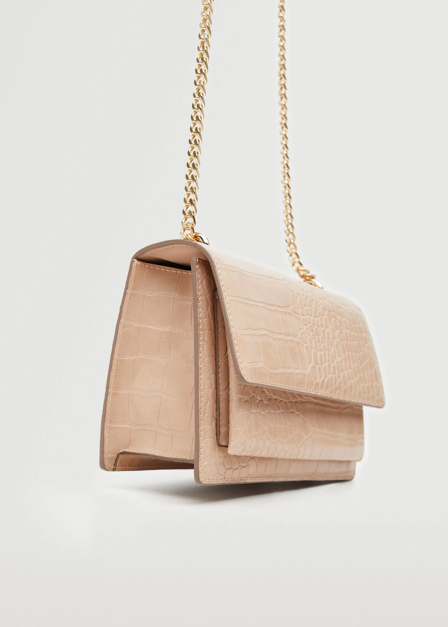 Mango Croco Crossbody Bag Black 2 Mango Croco Crossbody Bag Black - Image 2