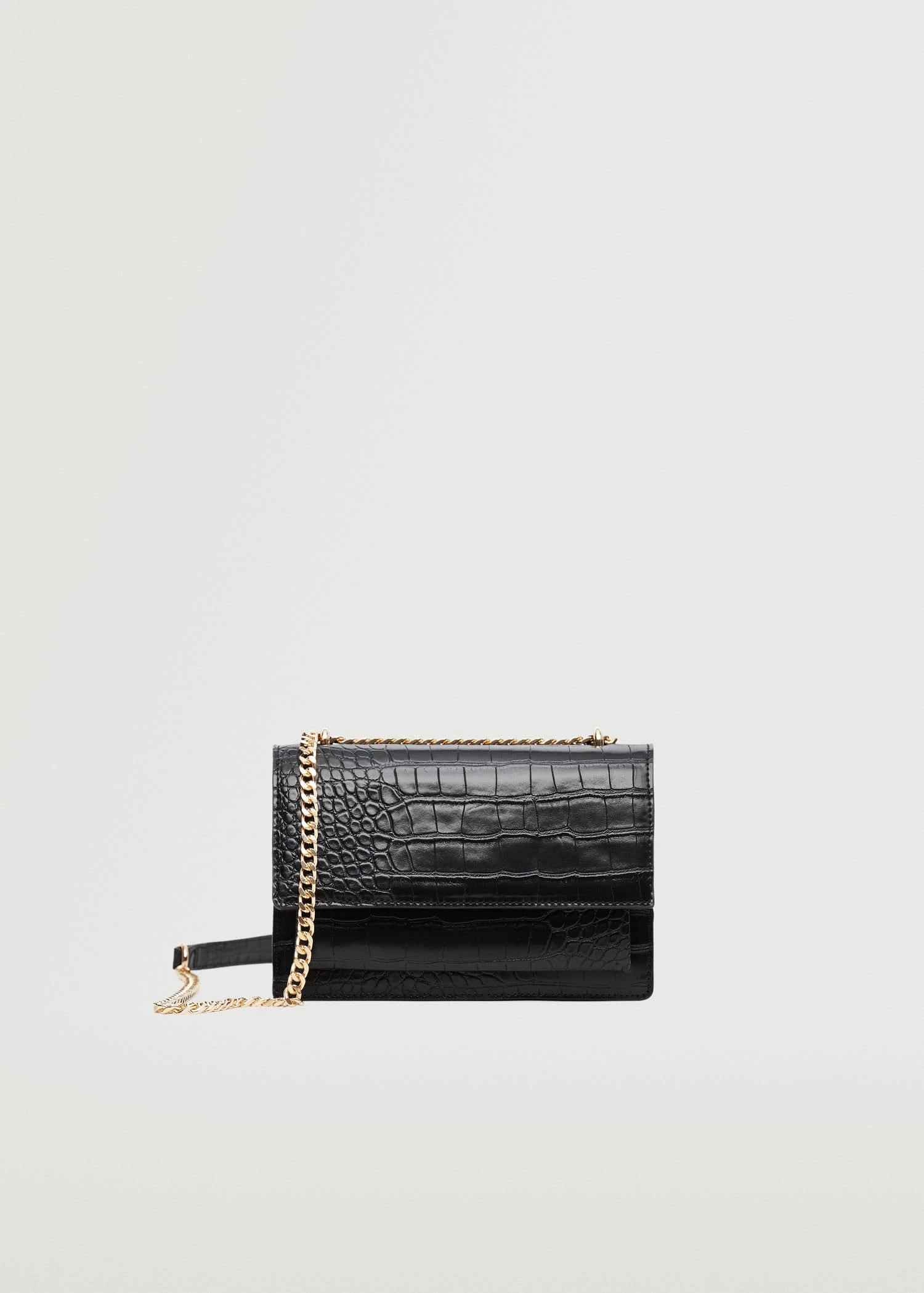 Mango Croco Crossbody Bag Black 5 Mango Croco Crossbody Bag Black - Image 5