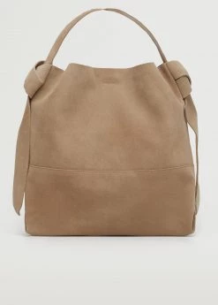 Mango Leather Bucket Bag Sand