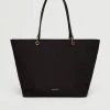 Mango Logo Shopper Bag Black