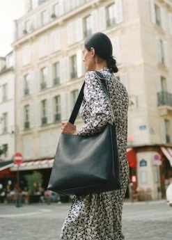 Mango Buckle Detail Shopper Bag Black