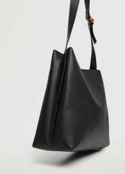 Mango Buckle Detail Shopper Bag Black -Mango Bags Sales Store unnamed file 445
