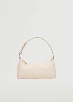 Mango Printed Baguette Bag Orange