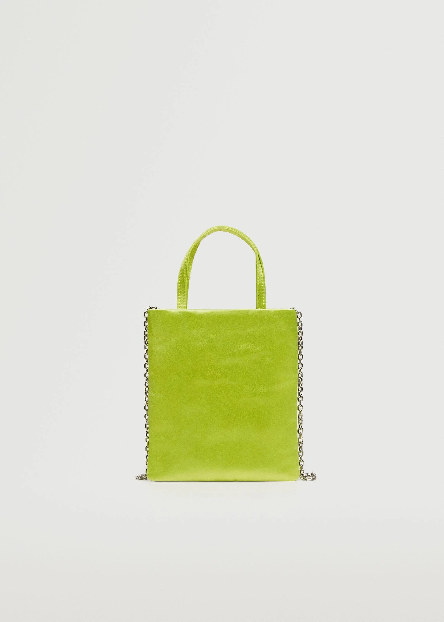 Mango Mini Satin Bag Lime 6 Mango Mini Satin Bag Lime - Image 6