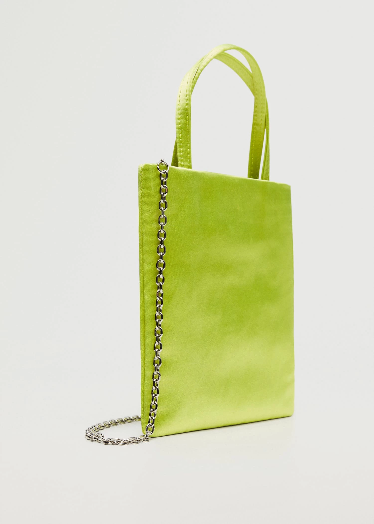 Mango Mini Satin Bag Lime 7 Mango Mini Satin Bag Lime - Image 7