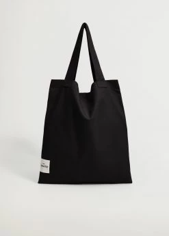 Mango Cotton Shopper Bag Vibrant Blue