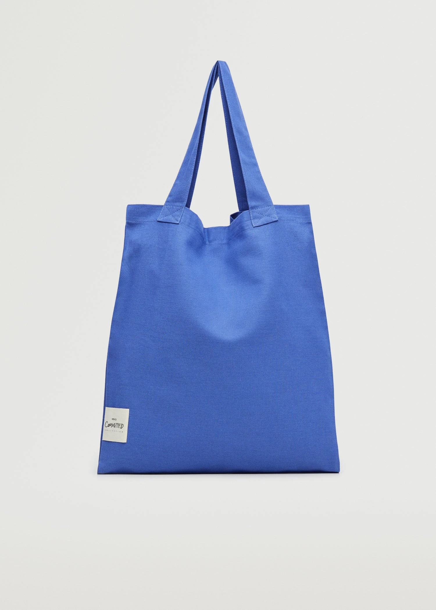 Mango Cotton Shopper Bag Vibrant Blue 10 Mango Cotton Shopper Bag Vibrant Blue - Image 10