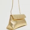 Mango Textured Shoulder Bag White