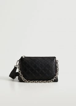 Mango Chains Engraved Bag Black