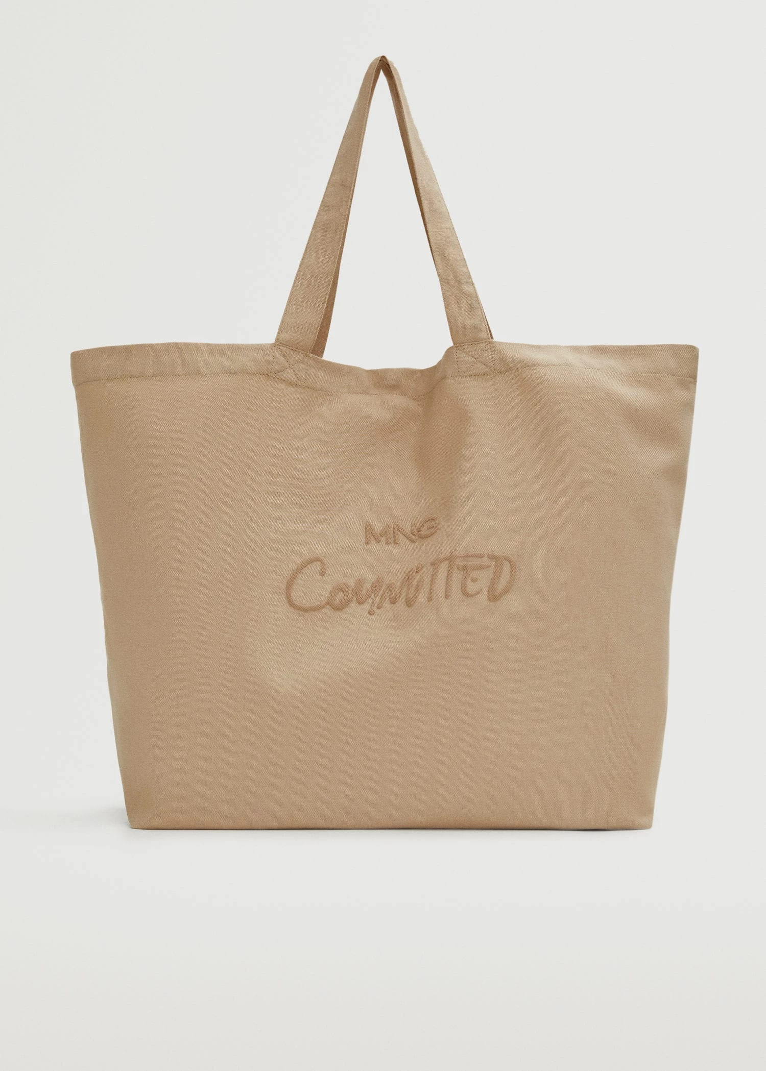 Mango Cotton Shopper Bag Beige 1 Mango Cotton Shopper Bag Beige