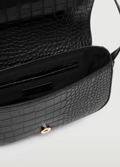 Mango Croc-effect Baguette Bag Black -Mango Bags Sales Store unnamed file 793