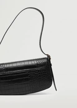 Mango Croc-effect Baguette Bag Black -Mango Bags Sales Store unnamed file 794