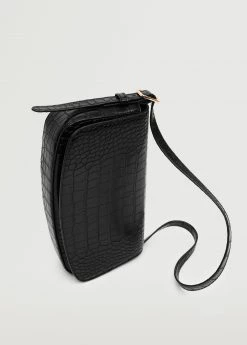 Mango Croc-effect Baguette Bag Black -Mango Bags Sales Store unnamed file 795