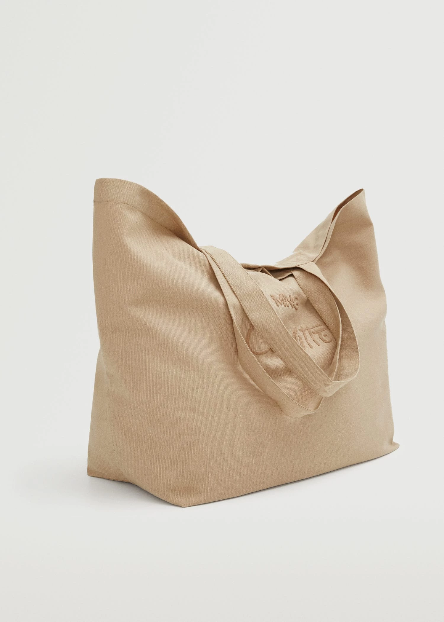 Mango Cotton Shopper Bag Beige 2 Mango Cotton Shopper Bag Beige - Image 2