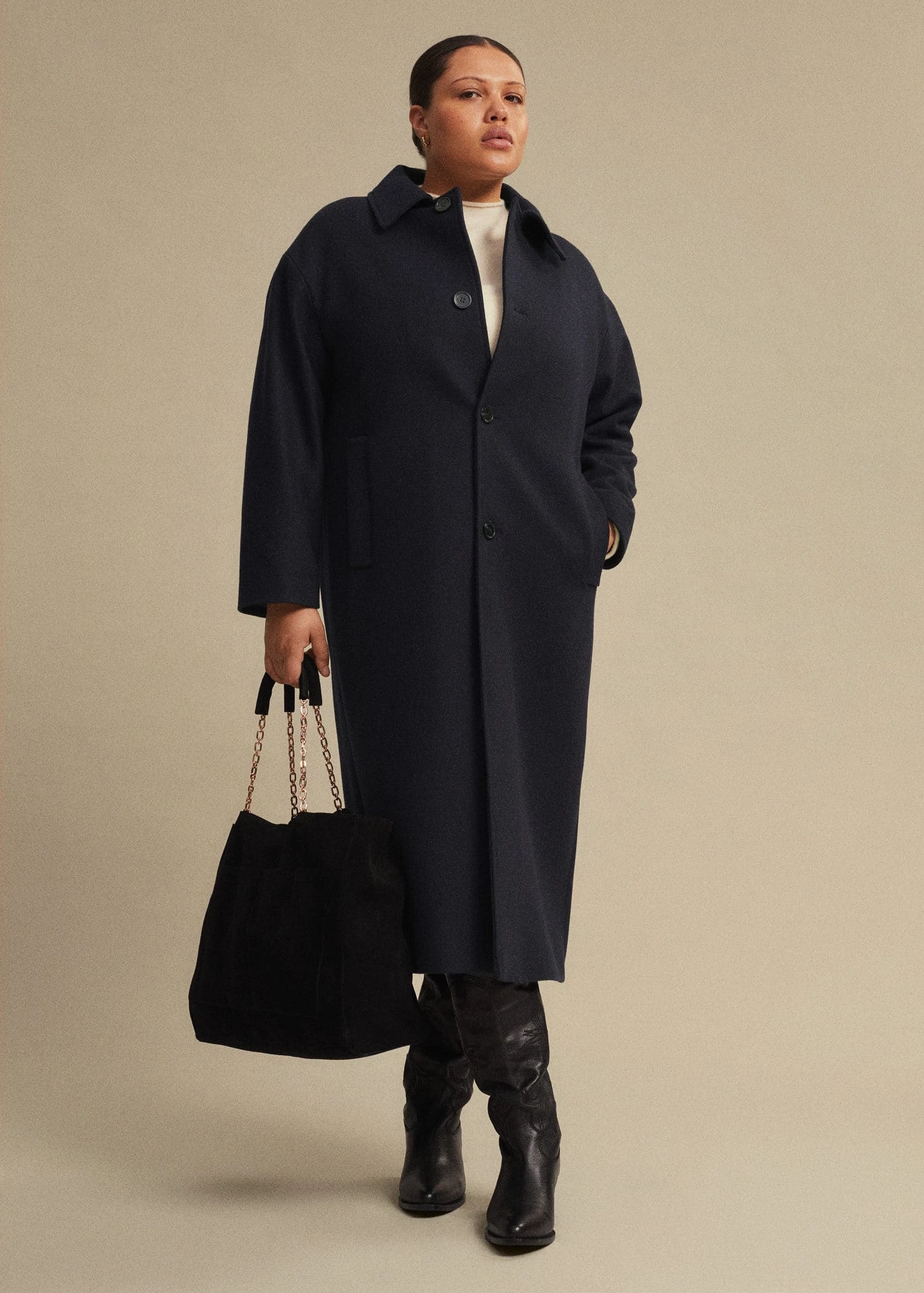 Mango Leather Shopper Bag Black 1 Mango Leather Shopper Bag Black